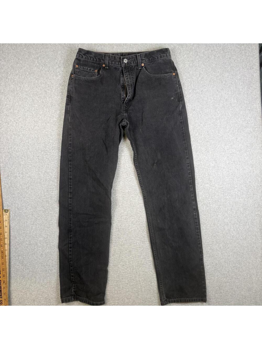 Levi's 505 Men's Size 34x34 Black Regular Fit Straight Leg Jeans Ankle Length